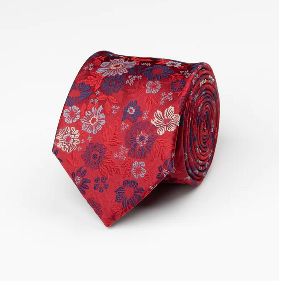 James Harper Red Floral Tie