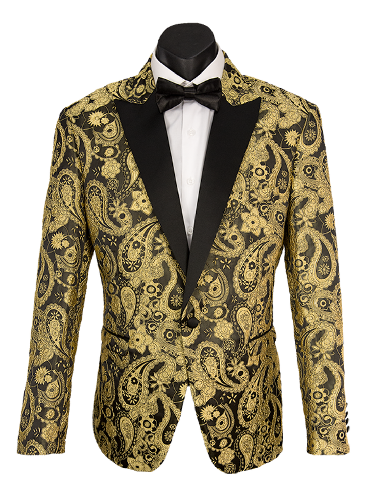 Gold Black Paisley Dinner/Tuxedo Jacket