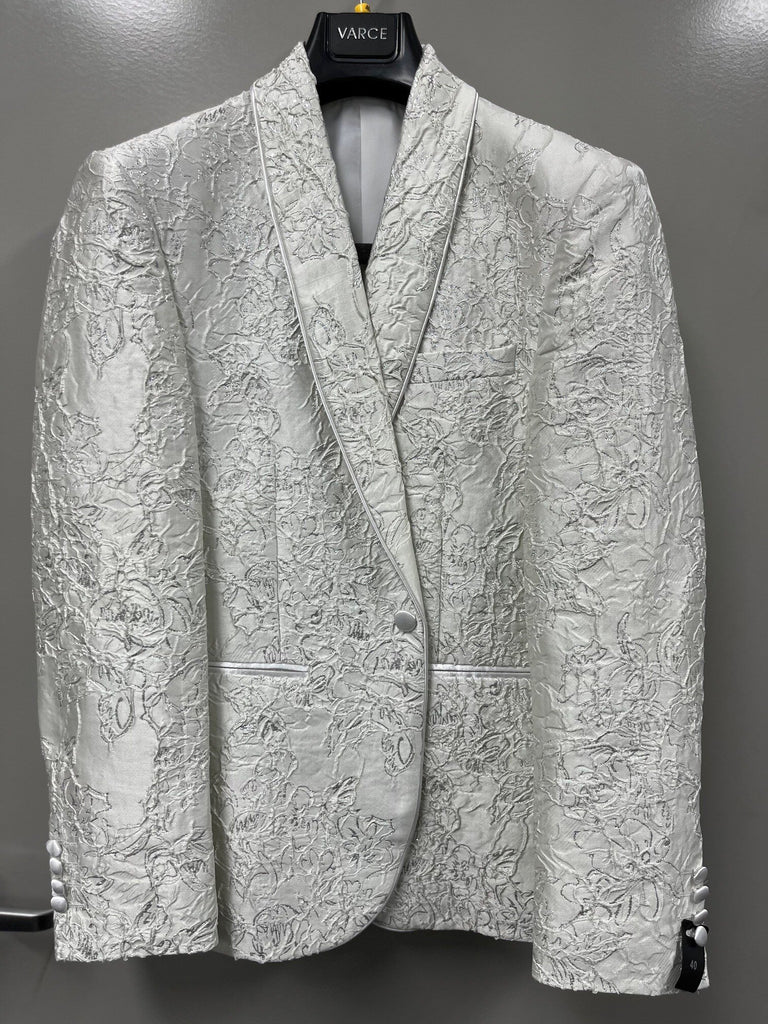 Varce Ivory Embossed Jacket