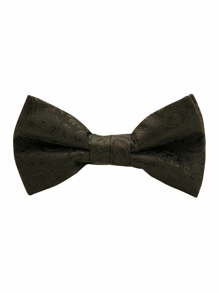 Bow Tie, Paisley, Black/White. Supplied with a white pocket square.