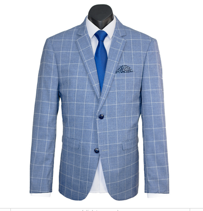Varce Sky Blue Check Suit