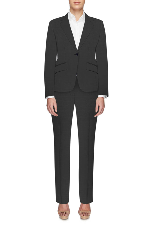 Ladies 1 button Suit, Aqualana – Charcoal Grey
