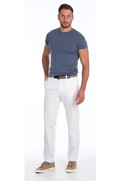 Bob Spears Active Waist White Casual Pant