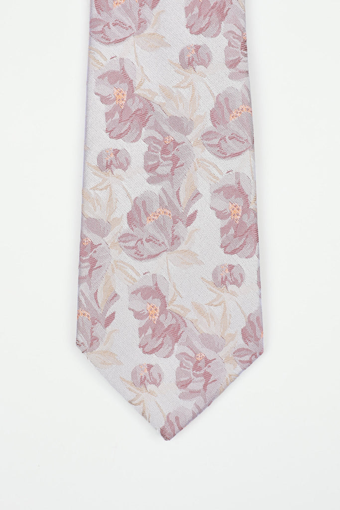 James Harper Blush Silk Falling Floral Tie