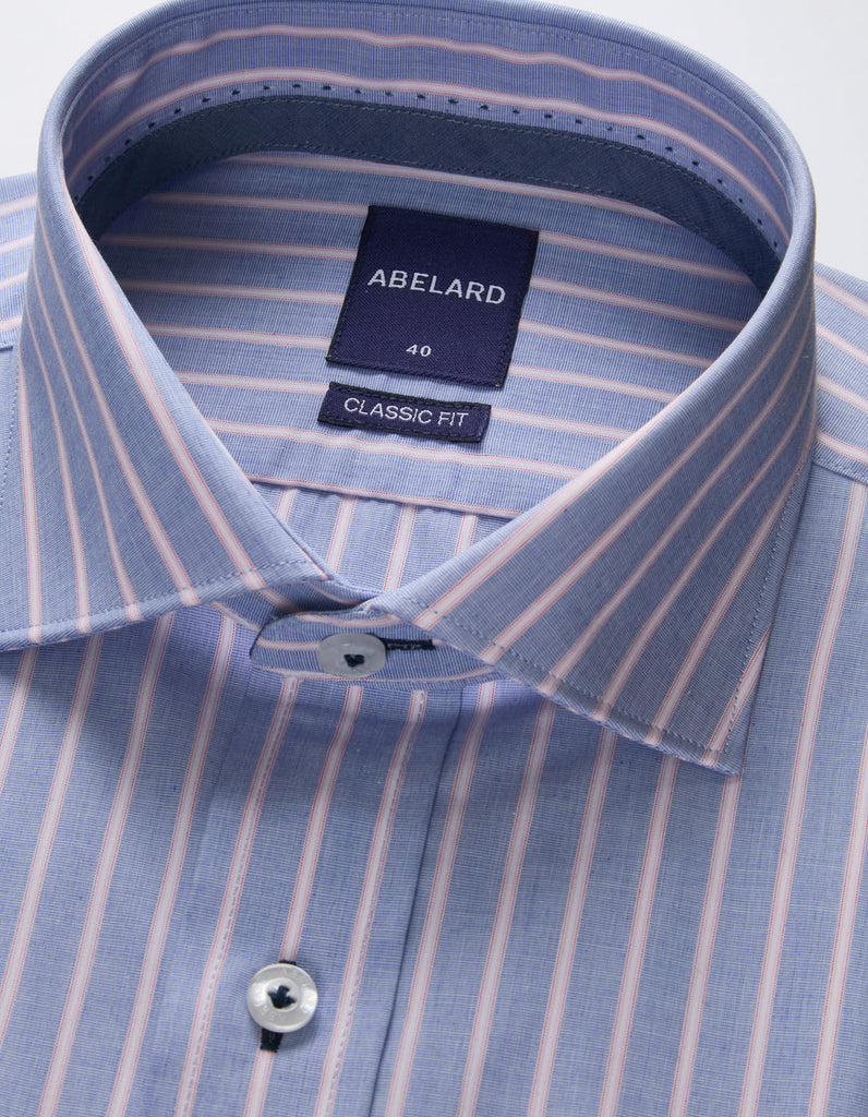 Abelard Faloria Fil a Fil Stripe Classic Fit Shirt