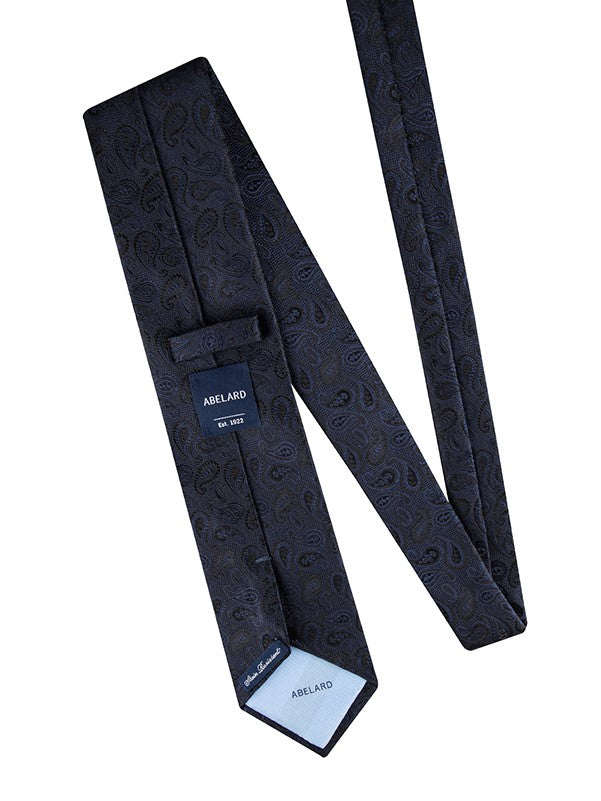 Abelard Navy Black Paisley Silk Tie