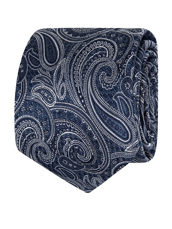 Abelard Blue Geometric Silk Tie