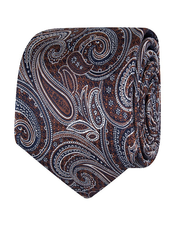 Abelard Geometric Rust Silk Tie