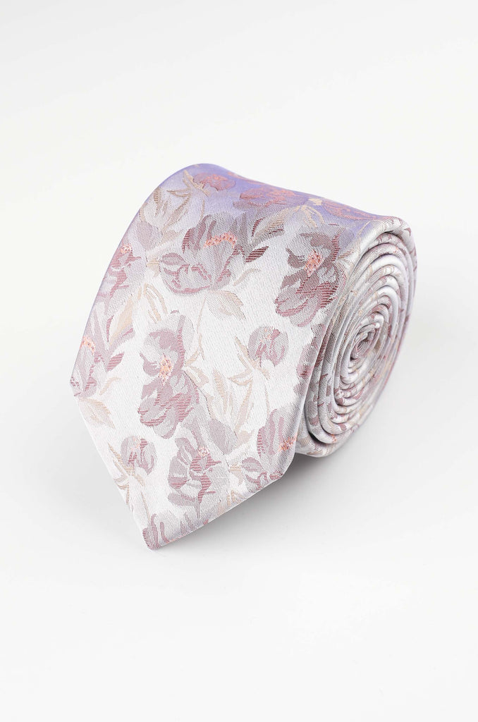 James Harper Blush Silk Falling Floral Tie