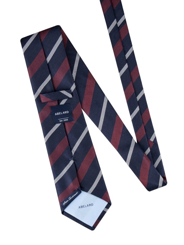 Abelard Navy Red Stripe Silk Tie