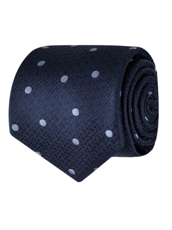 Abelard Navy Spot Silk Tie