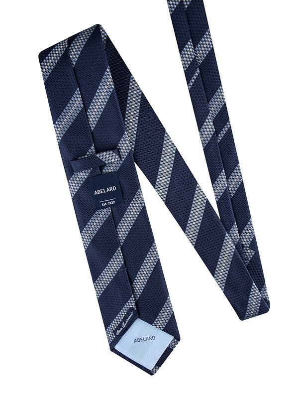 Abelard Navy Navy Stripe Silk Tie
