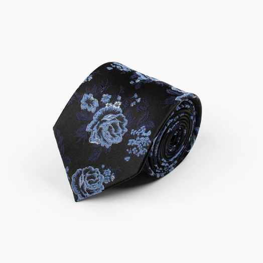 Hardy Amies Navy Silk Floral Tie