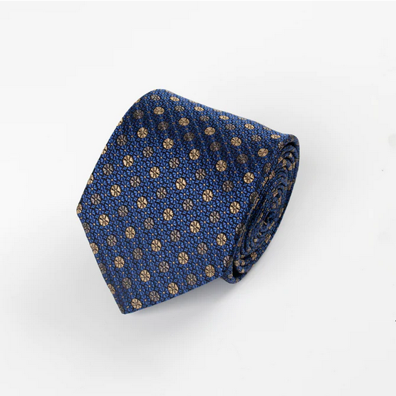 Hardy Amies Blue Silk Floral Tie