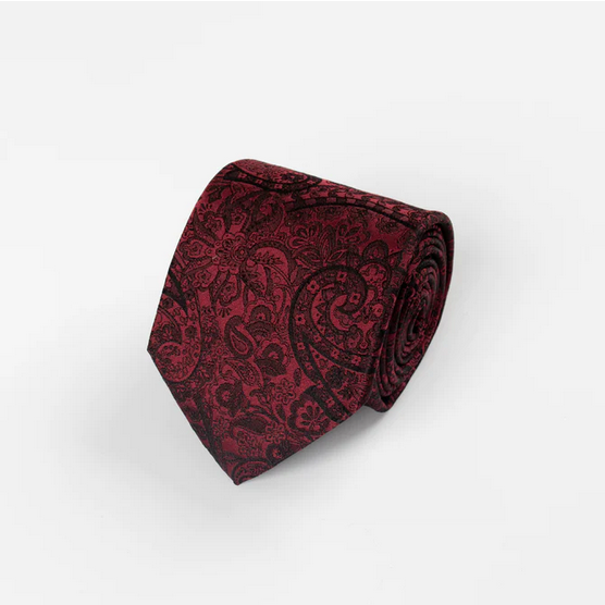 Hardy Amies Red Silk Paisley Tie