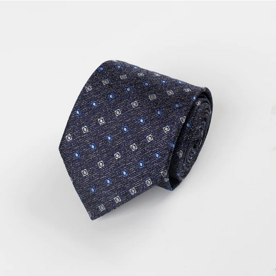 Hardy Amies Navy Silk Jacquard Tie