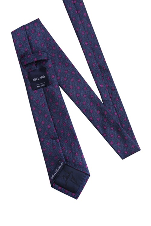 Abelard Navy Fuschia Silk Tie