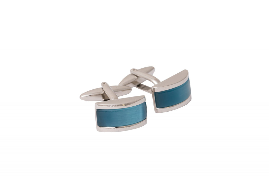 AQUA CAT’S EYE CUFFLINKS