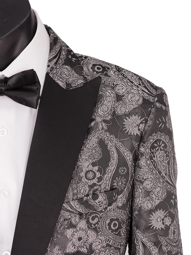 Gold Black Paisley Patter Tuxedo – Tony Barlow Brisbane