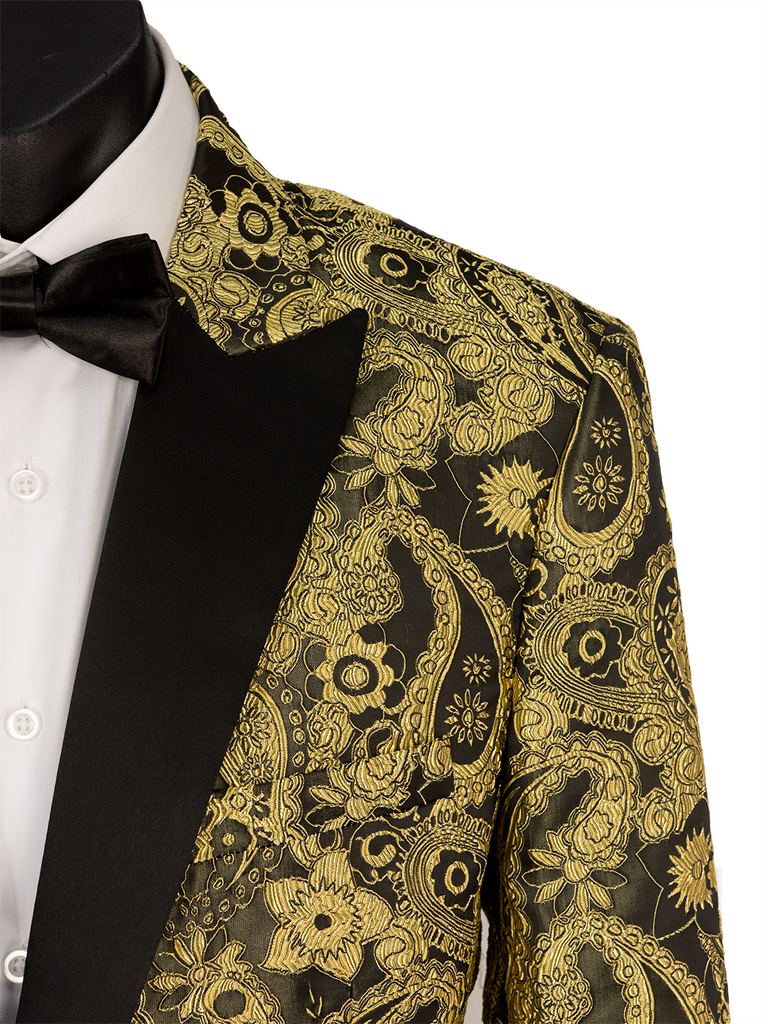 Gold Black Paisley Dinner/Tuxedo Jacket