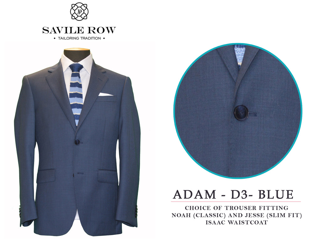 Savile Row Sharkskin Blue Suit D3
