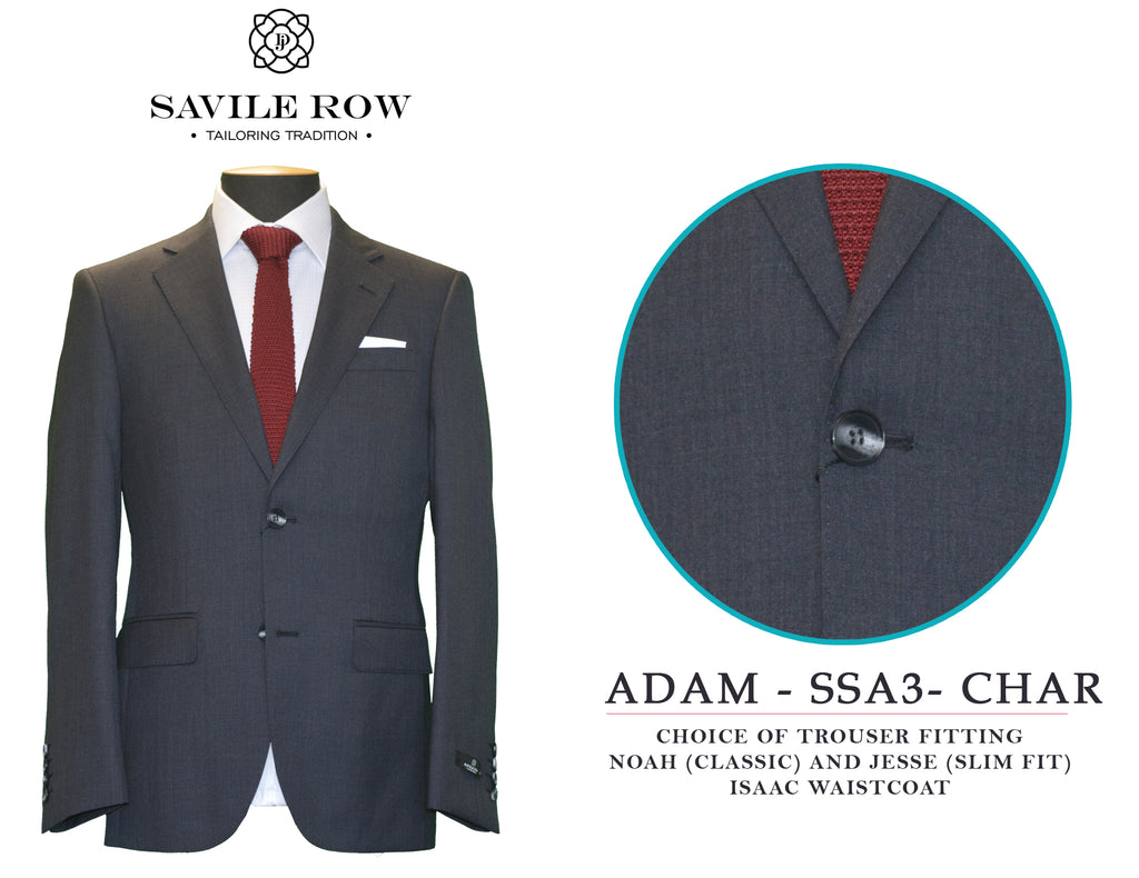 Savile Row Classic Plain Charcoal Suit SSA3