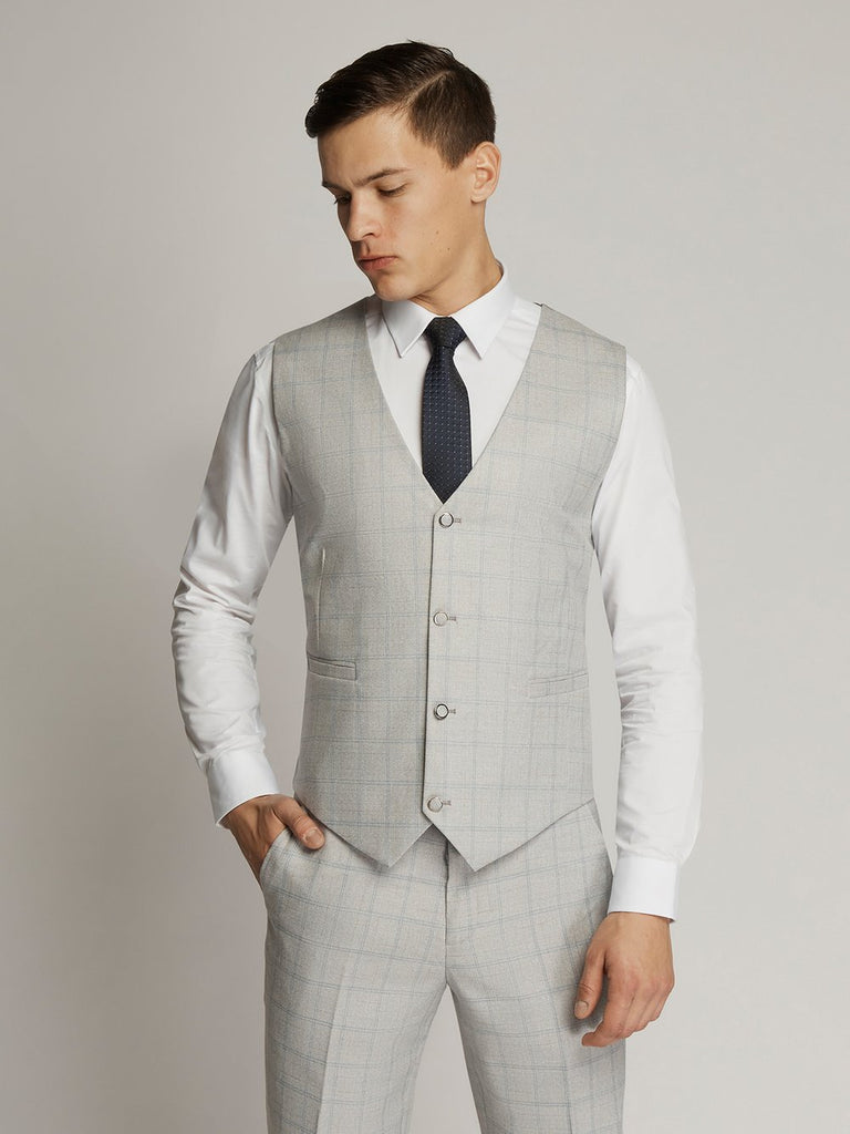 Scuzzatti Beige Check Vest