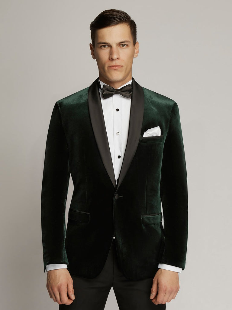 Varce Forest Green Velvet Jacket