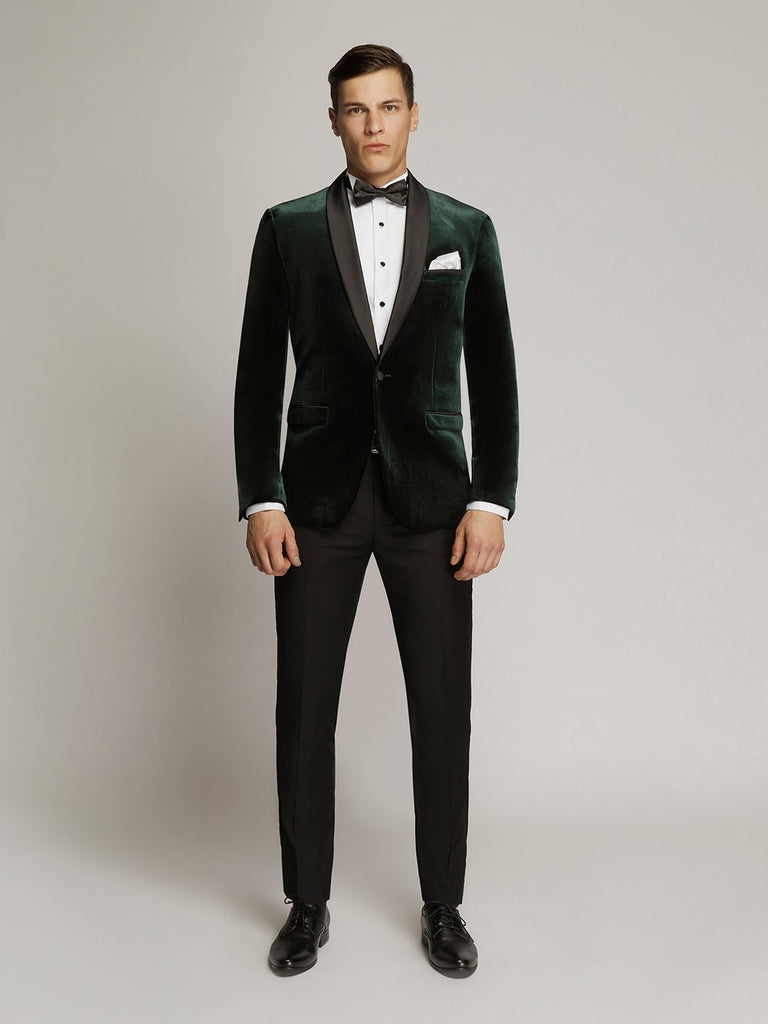 Varce Forest Green Velvet Jacket