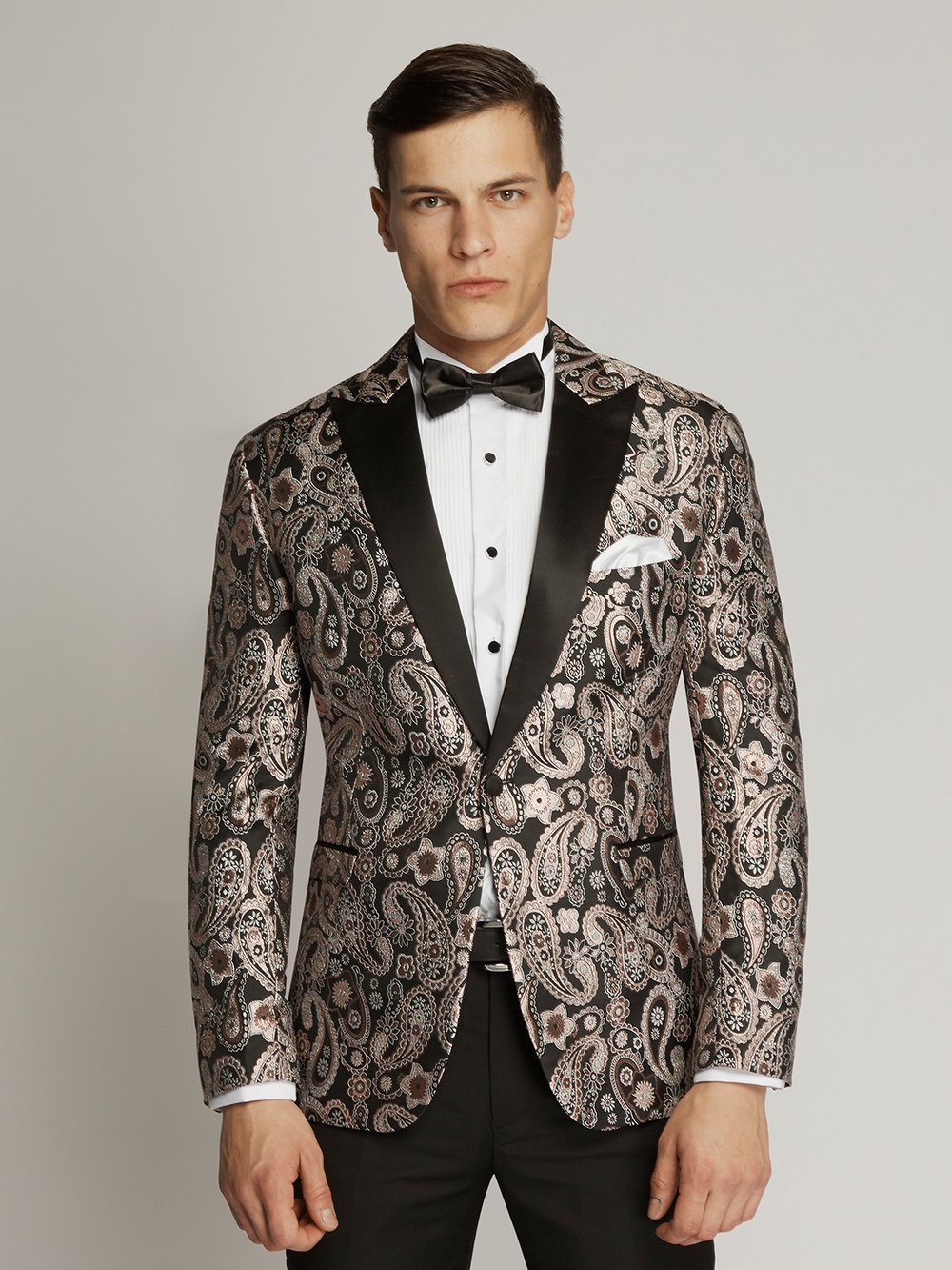 Gold Black Paisley Patter Tuxedo – Tony Barlow Brisbane