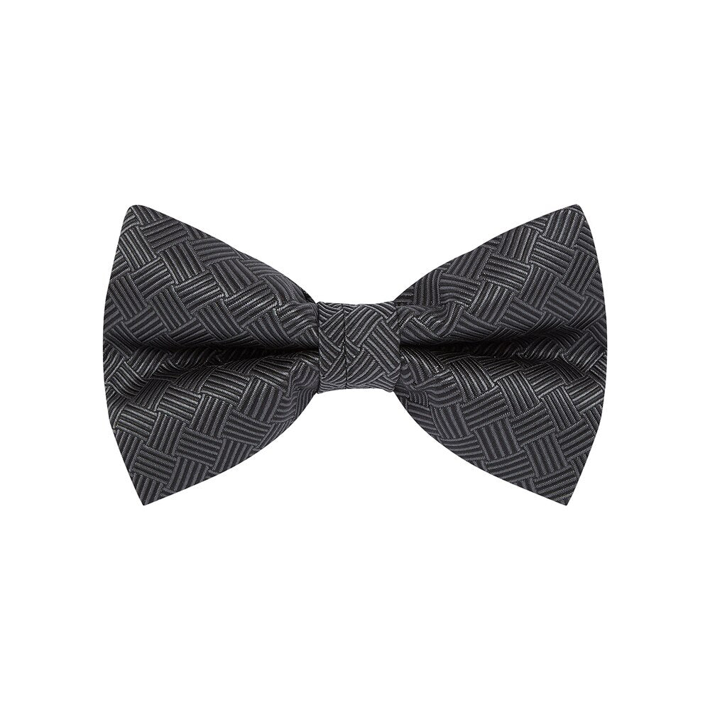 Buckle Bow, Basket, Black. Supplied with matching pocket square.