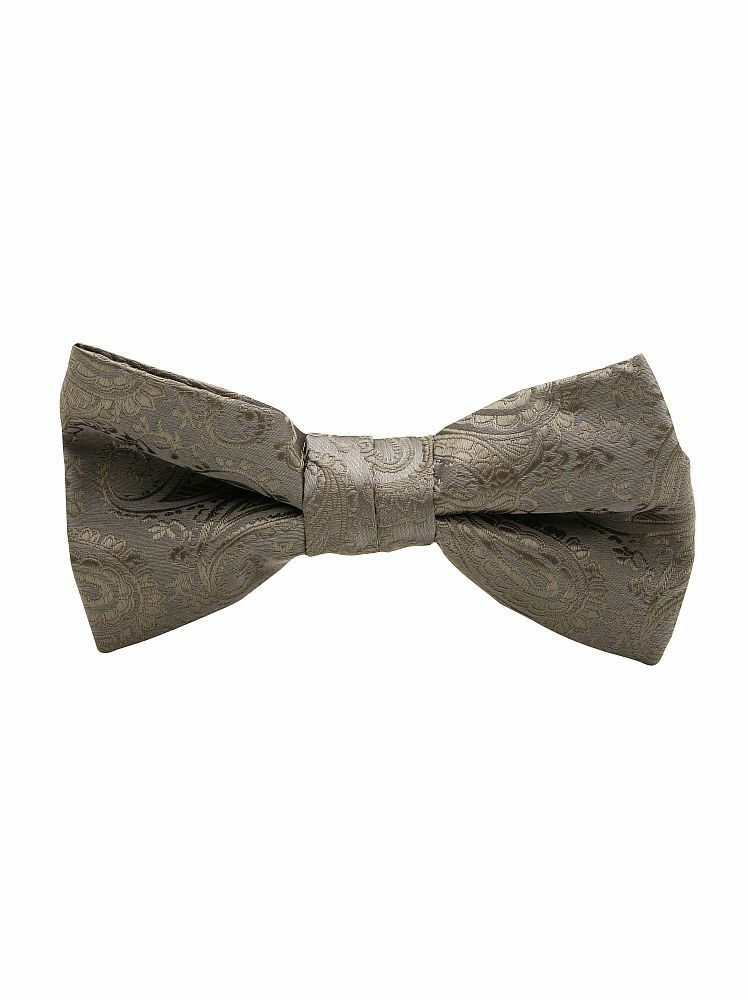 Bow Tie, Paisley, Charcoal. Supplied with matching pocket square.
