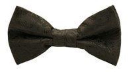Buckle Black Paisley Bow Tie