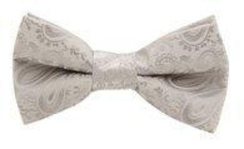 Buckle Silver Paisley Bow Tie