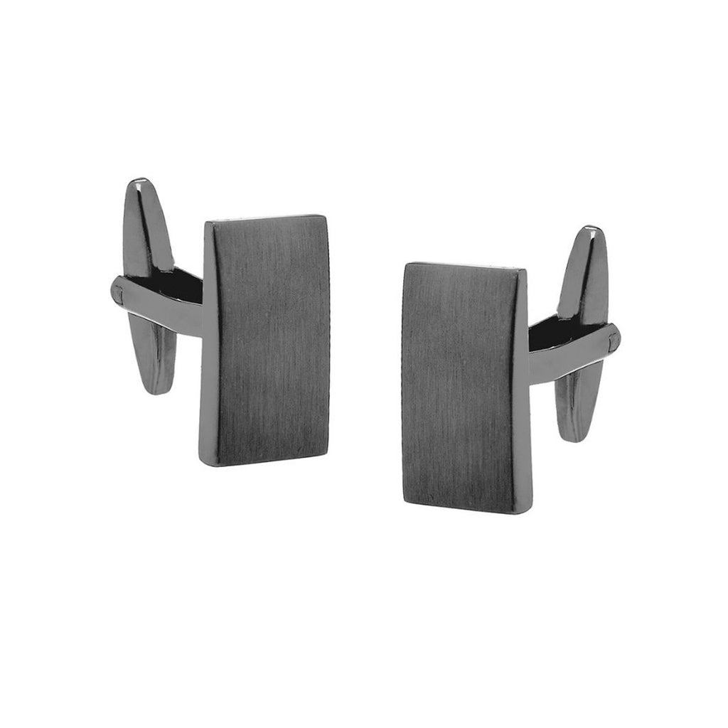 Buckle Dark Gunmetal Brushed. Rectangular Cufflinks