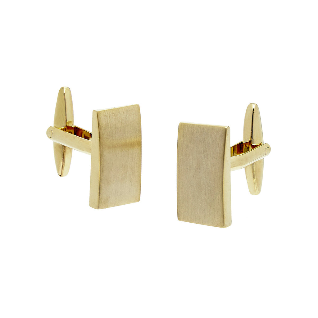 Buckle Faux Gold Brushed. Rectangular. Cufflinks