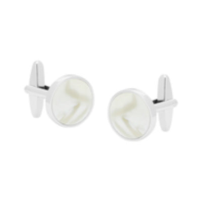 Buckle Cufflink  Mother of Pearl Round 135