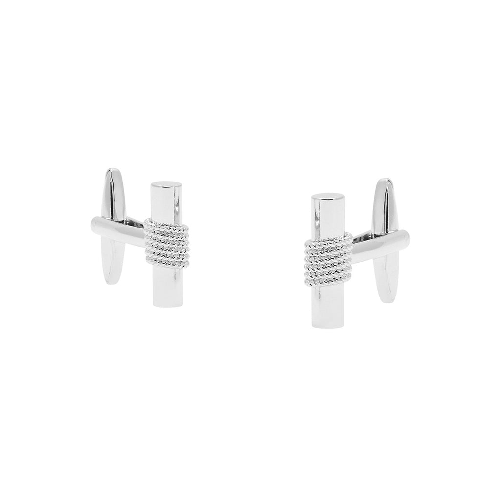 Buckle Nickel Polished. Cabled. Rod. Cufflinks