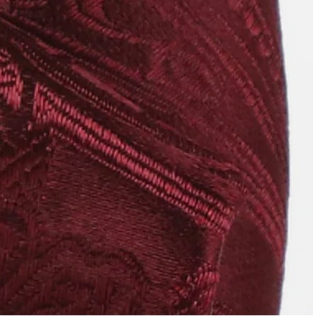 JAMES A'DELIN Burgundy - Paisley Weave Pure Silk Pocket Square