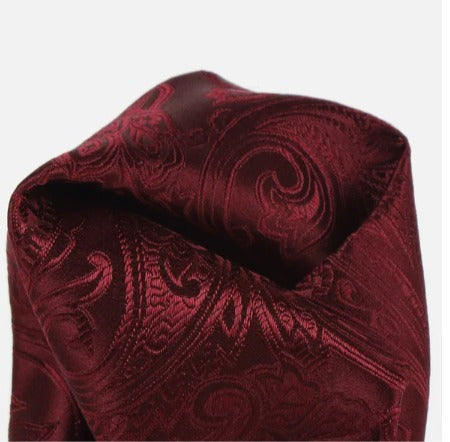 JAMES A'DELIN Burgundy - Paisley Weave Pure Silk Pocket Square