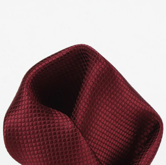 JAMES A'DELIN Burgundy - Square Weave Silk Pocket Square