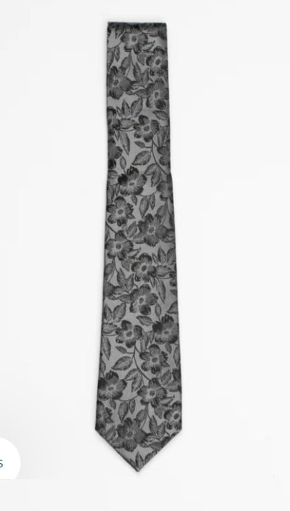 James Harper Slate Floral Tie