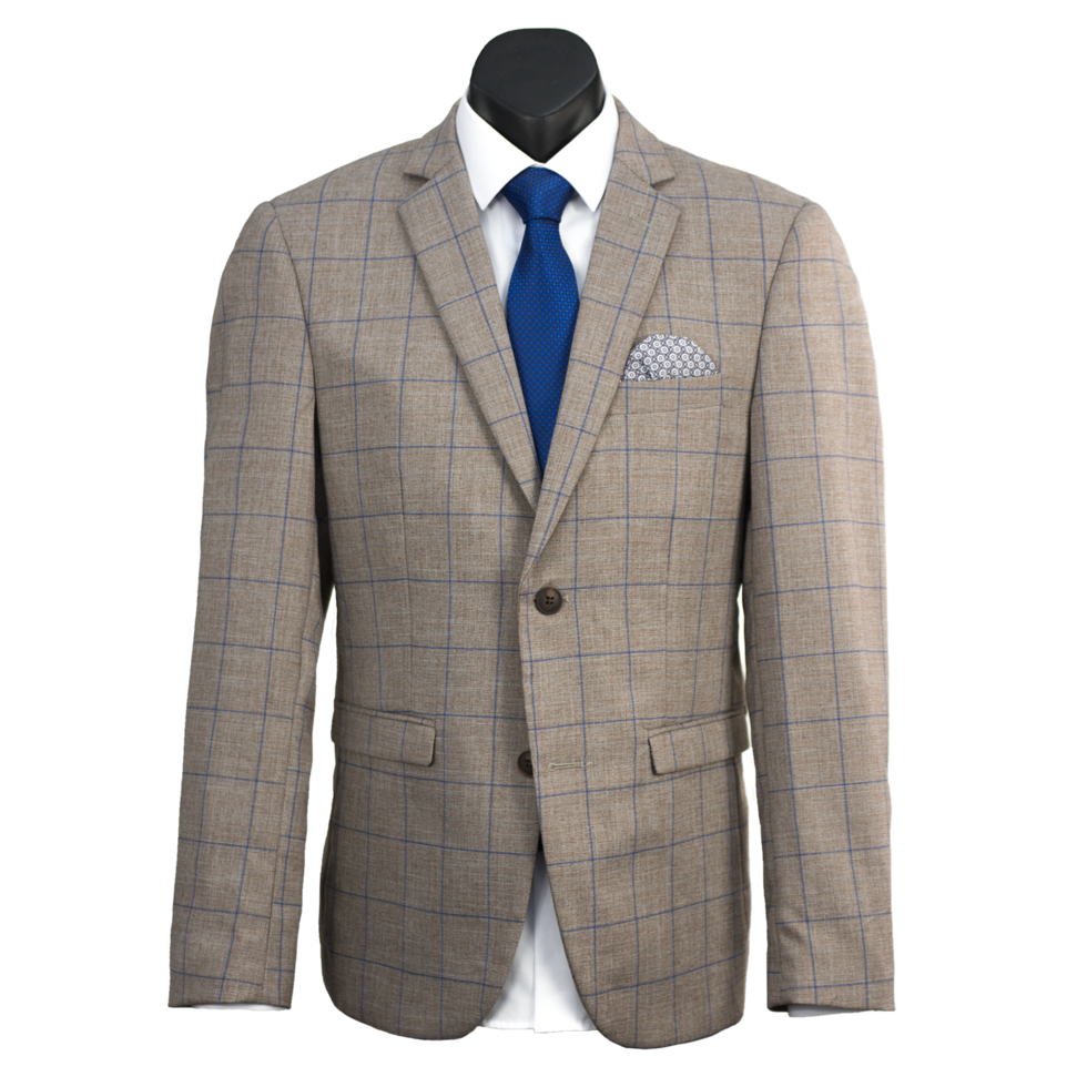 Scuzzati Beige/Blue Check Sportscoat