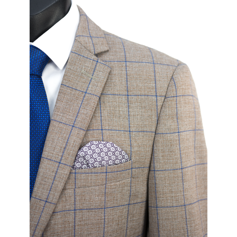 Scuzzati Beige/Blue Check Sportscoat