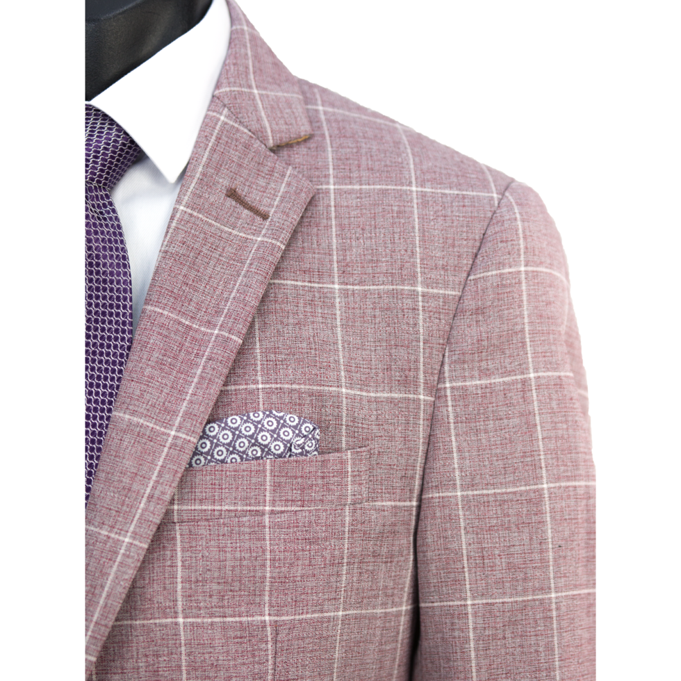 Scuzzati Garnet/White Check Sportscoat