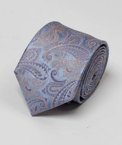 James Harper Blue/Lilac Paisley Tie
