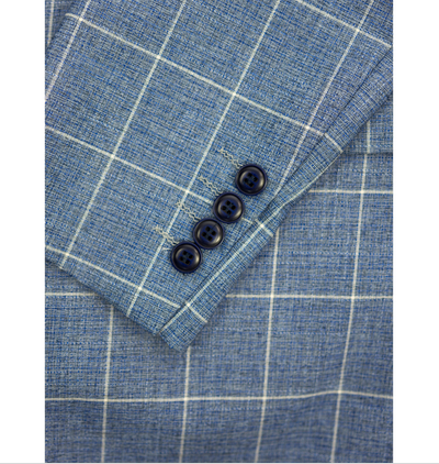 Varce Sky Blue Check Suit