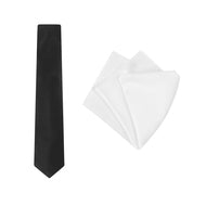 Buckle Black/White Carbon Tie and Pocket Square Set