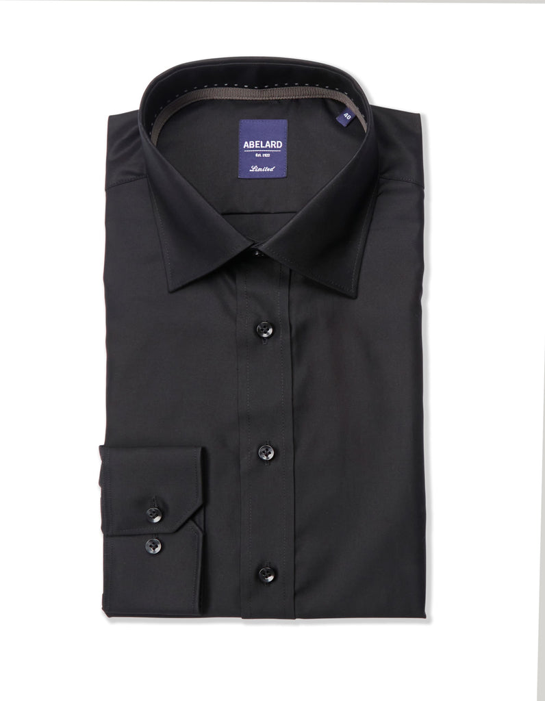 Abelard Black Luxe Twill Slim Shirt