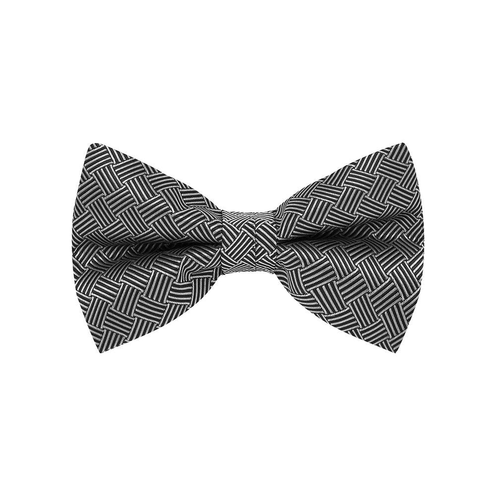 Buckle Bow Tie, Basket, Black/White. Supplied with matching pocket square.